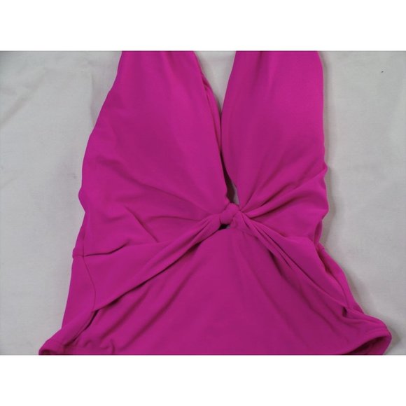 ROBIN PICONE Olivia Knot-Front One Piece Swimsuit Fuchsia Pink 4 NEW - Picture 4 of 7